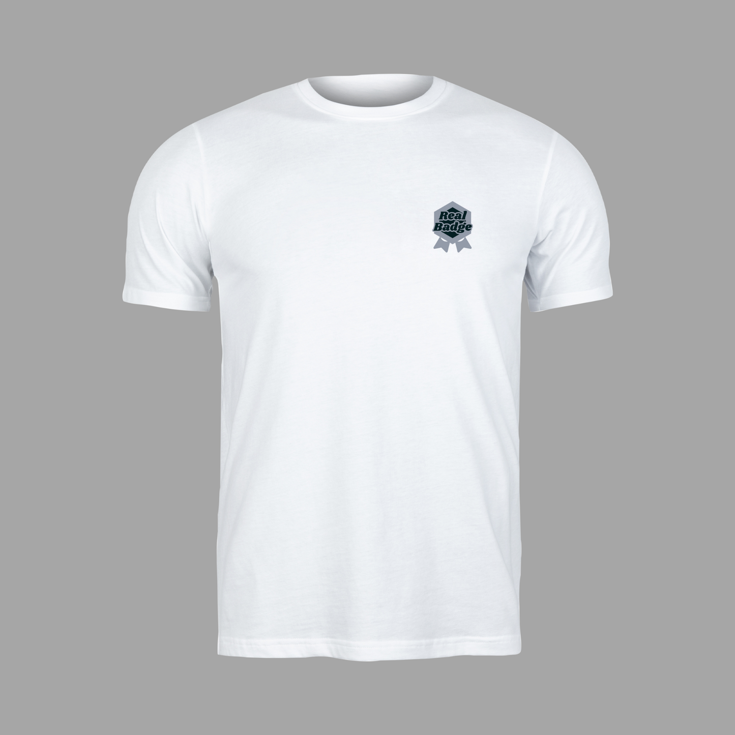 White Short Sleeve Crew Neck Branded Tee