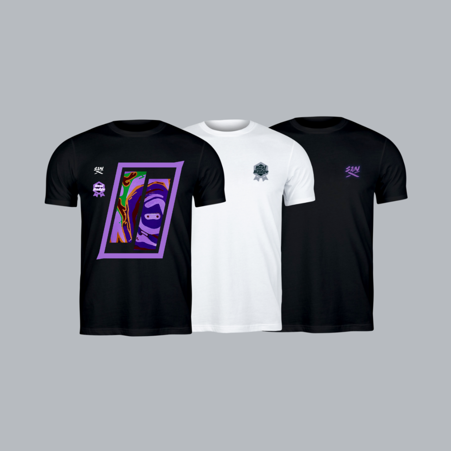 "Abstract One" Short Sleeve Crew Neck 3-pack